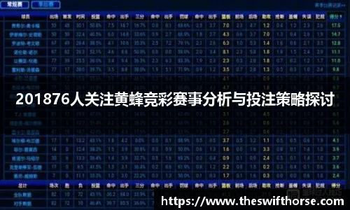 201876人关注黄蜂竞彩赛事分析与投注策略探讨