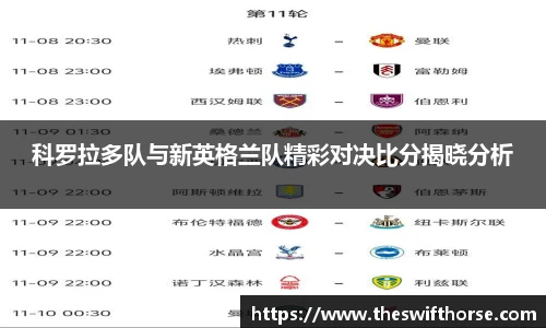 科罗拉多队与新英格兰队精彩对决比分揭晓分析